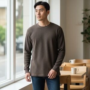 Vintage Jordan Craig Men's Black Thermal Long Sleeve Crew Neck Shirt Size XL NEW